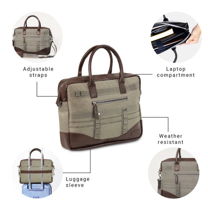Dark Grey and Chocolate Brown Office Messenger Bag