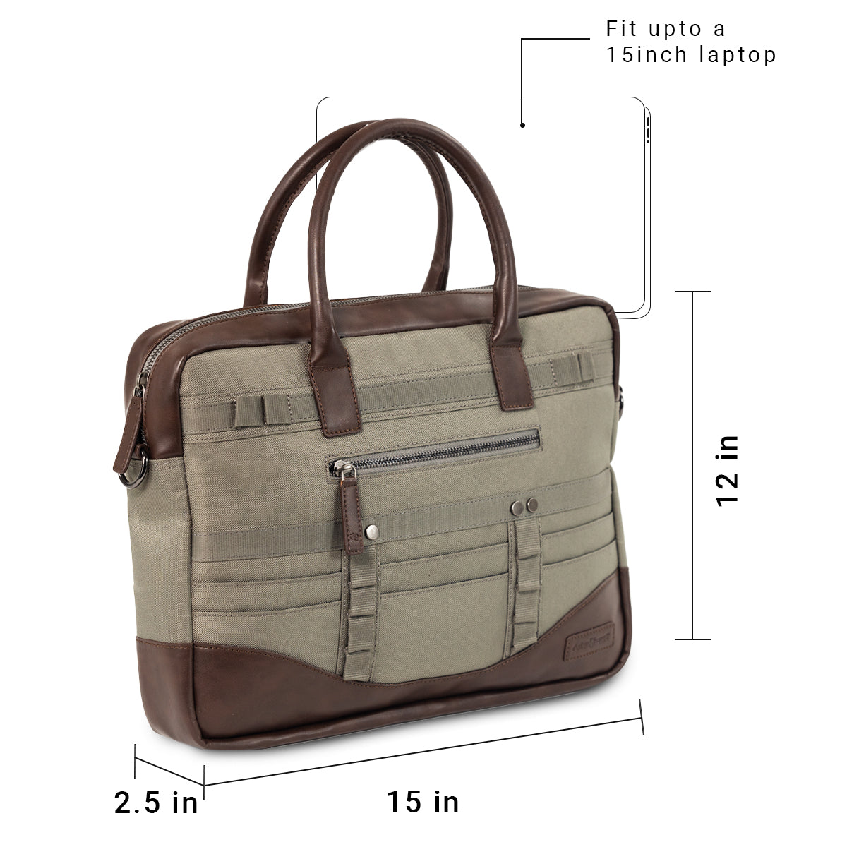 Dark Grey and Chocolate Brown Office Messenger Bag