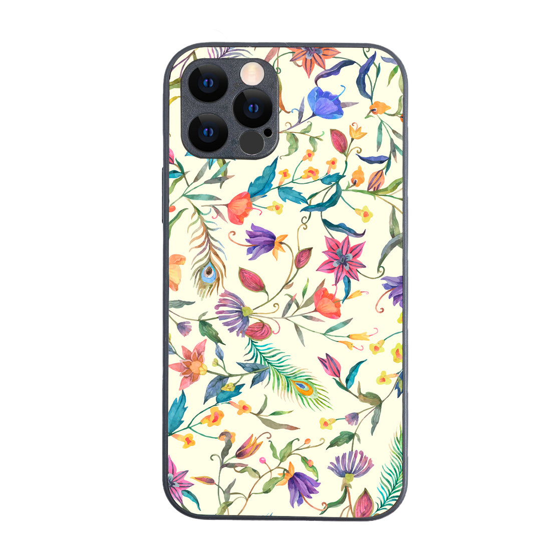 White Doodle Floral iPhone 12 Pro Case