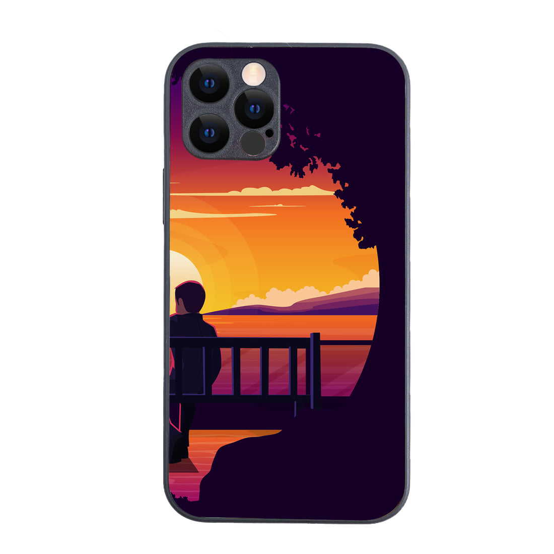 Sunset Date Boy Couple iPhone 12 Pro Case