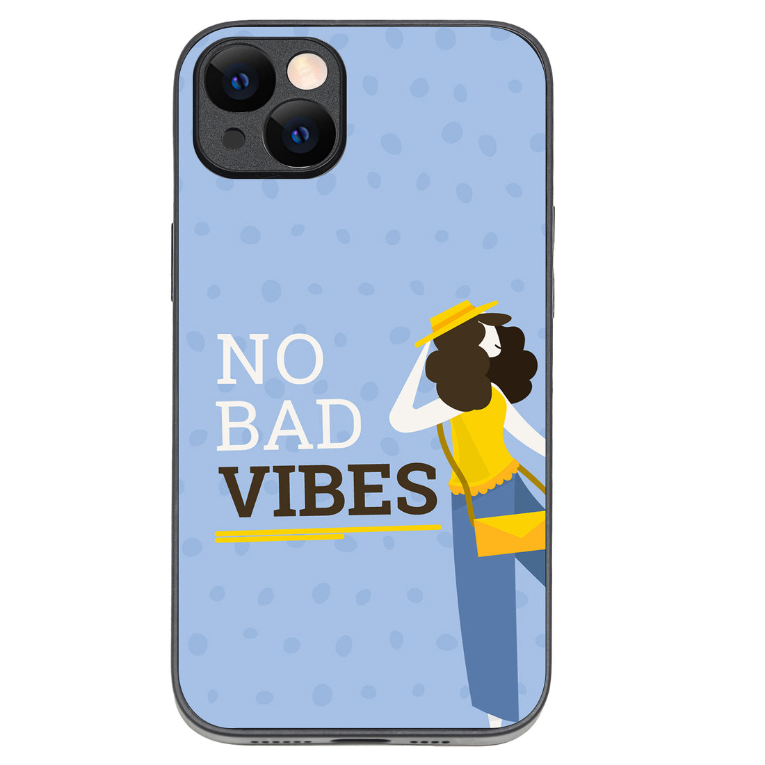 No Bad Vibes Motivational Quotes iPhone 14 Plus Case