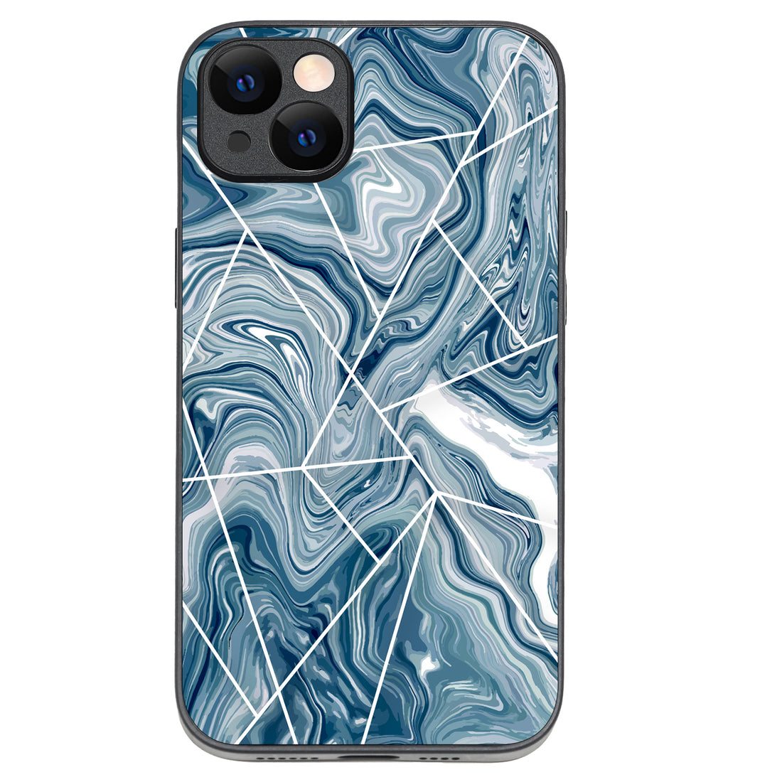 Blue Tile Marble iPhone 14 Plus Case