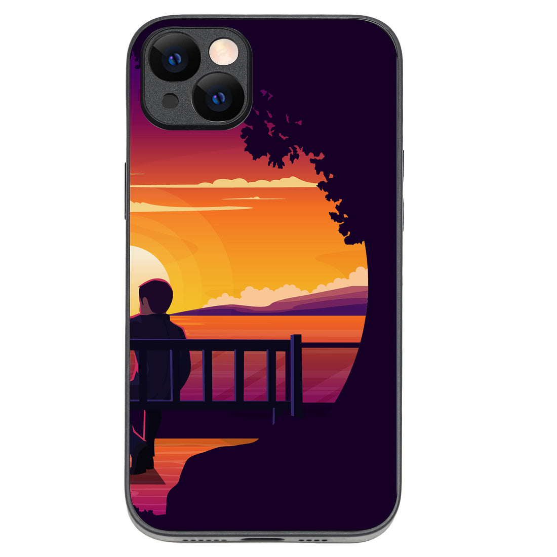 Sunset Date Boy Couple iPhone 14 Plus Case