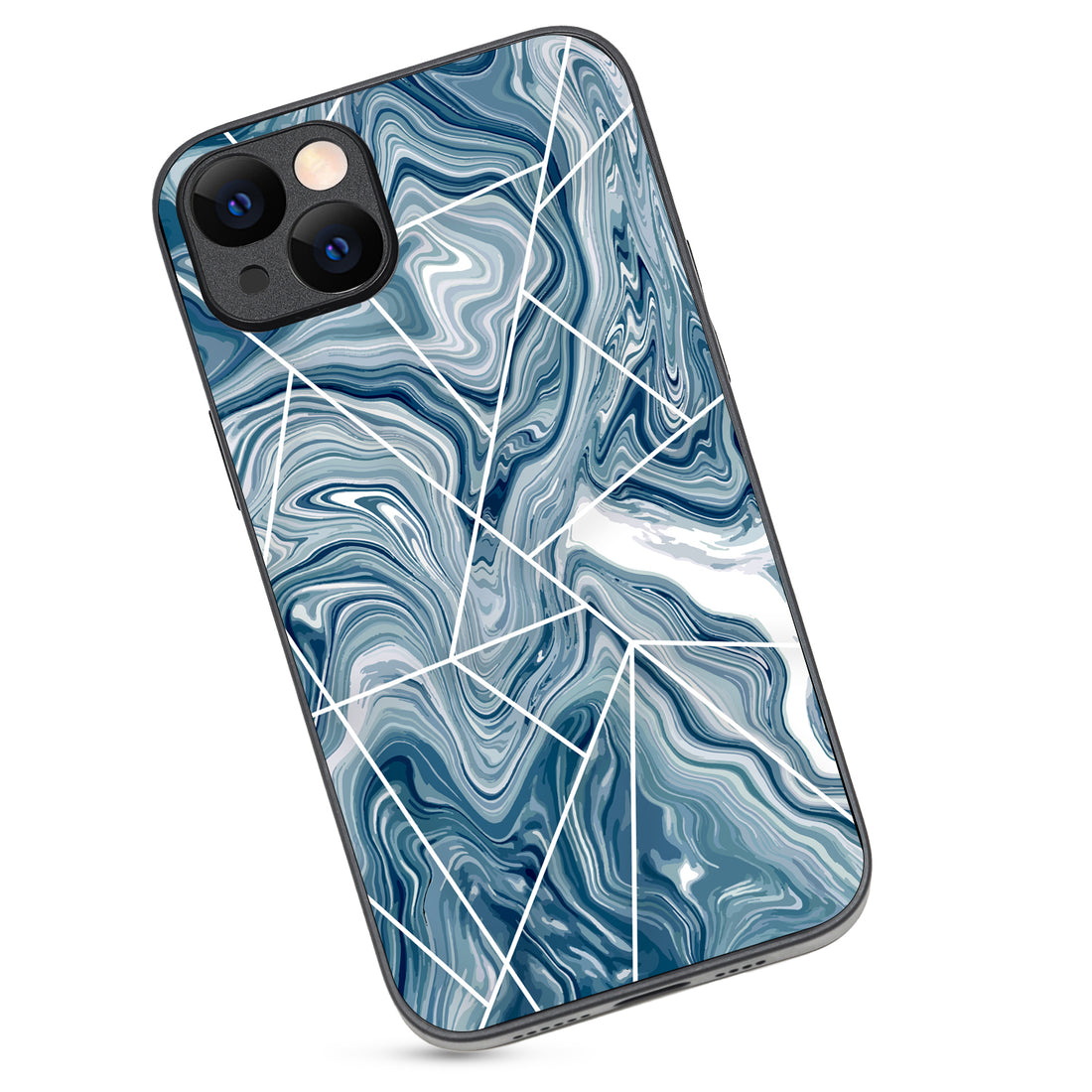 Blue Tile Marble iPhone 14 Plus Case