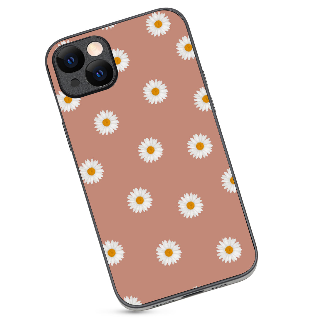 Peach Sunflower Black Floral iPhone 14 Plus Case