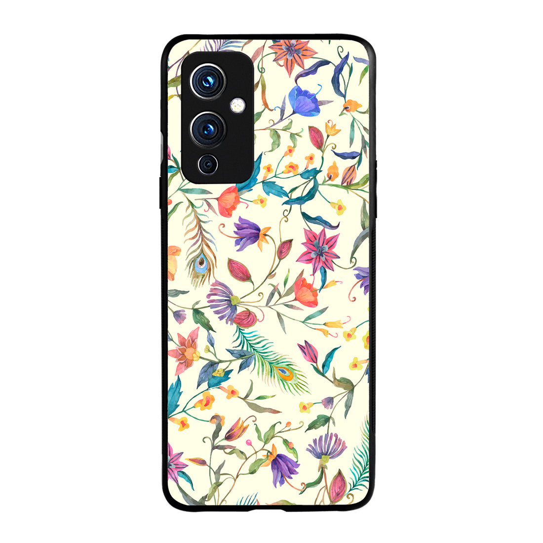 White Doodle Floral Oneplus 9 Back Case
