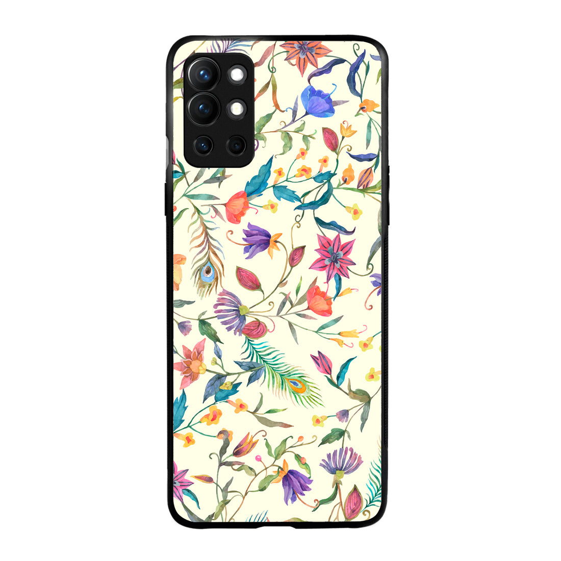 White Doodle Floral Oneplus 9 R Back Case