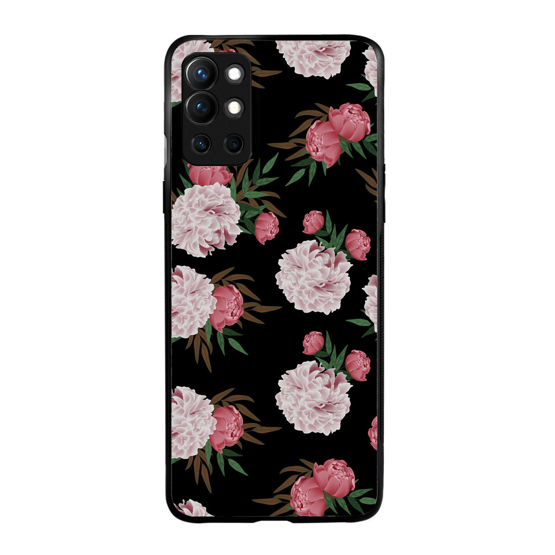 Pink Floral Oneplus 9 R Back Case