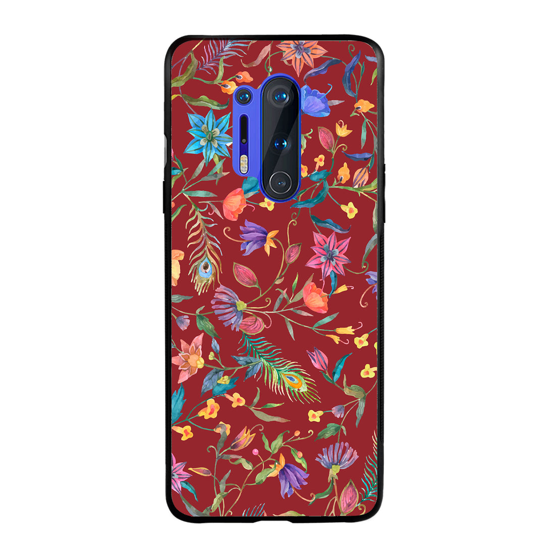 Red Doodle Floral Oneplus 8 Pro Back Case