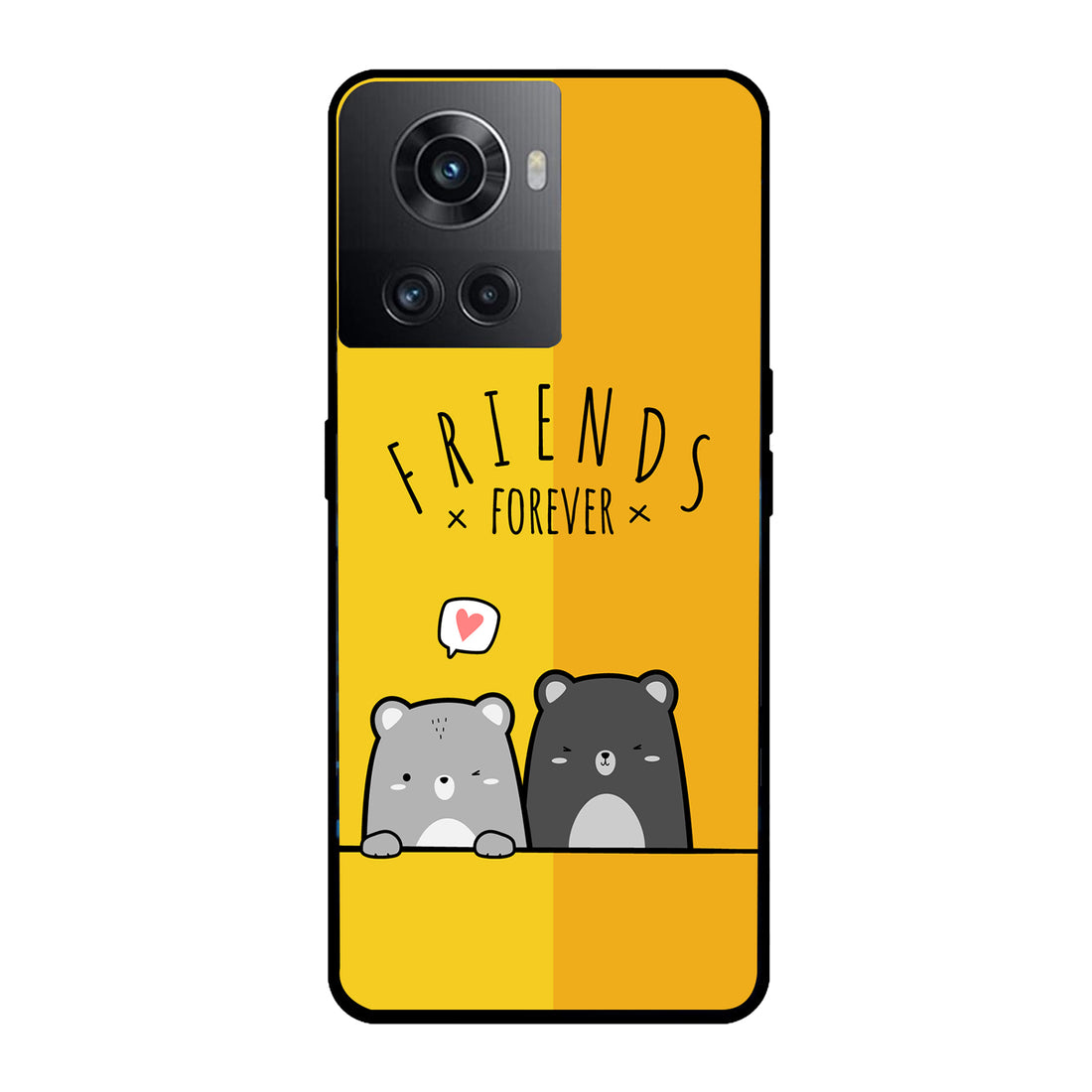 Yellow Bff Oneplus 10 R Back Case