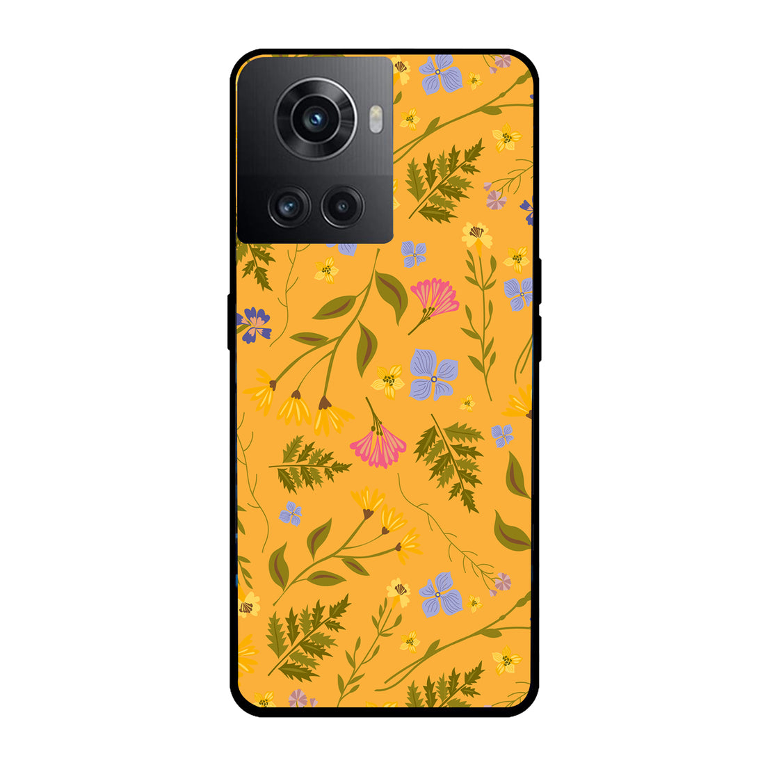 Yellow Floral Oneplus 10 R Back Case
