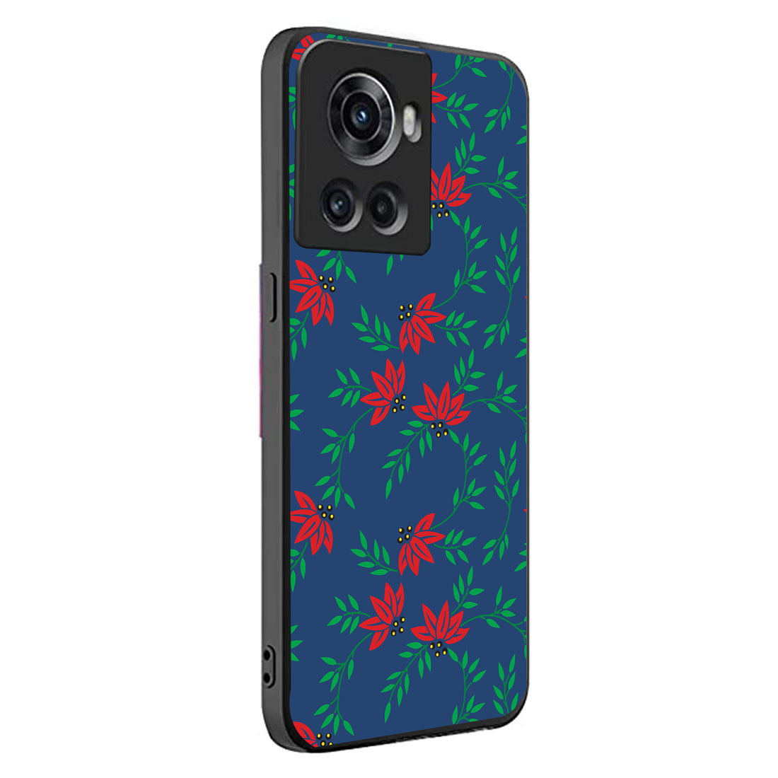 Red Green Leaves Floral Oneplus 10 R Back Case