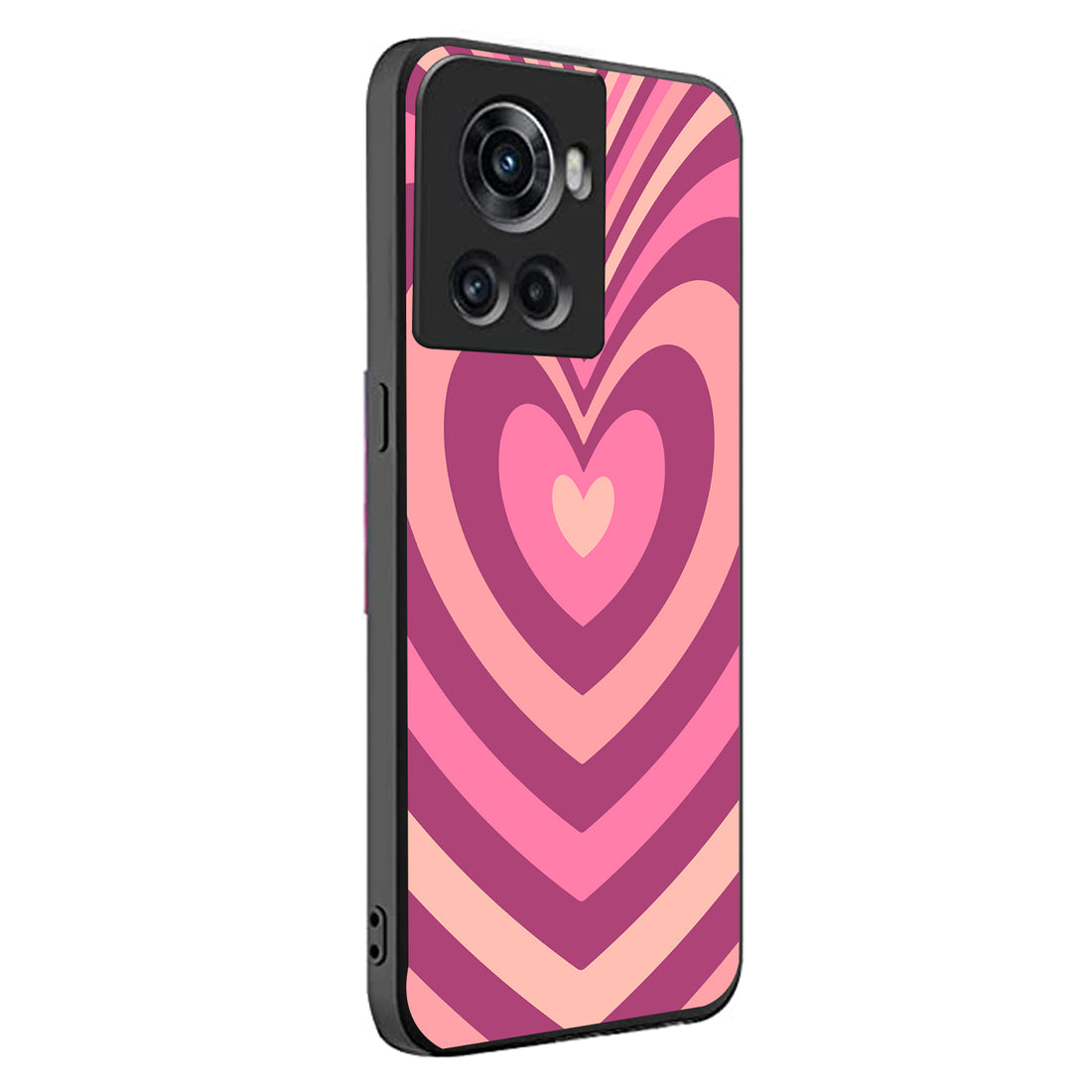 Pink Heart Optical Illusion Oneplus 10 R Back Case