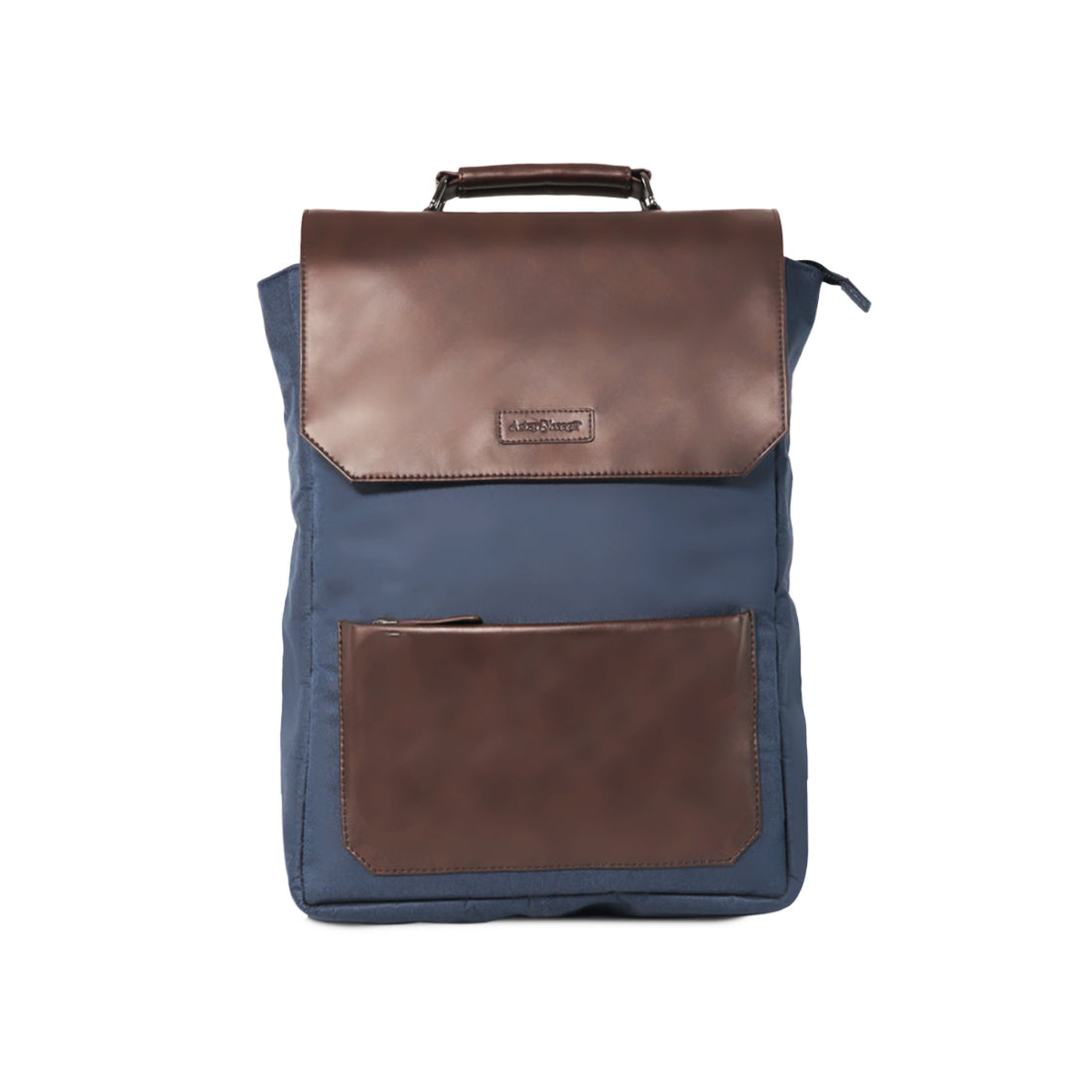 Navy Blue Chocolate Brown Messenger Backpack 