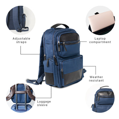 Navy Blue Black Messenger Backpack 
