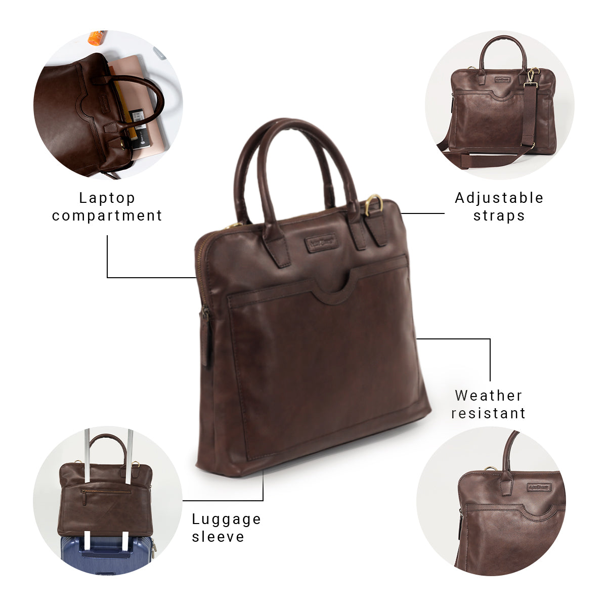 Chocolate Brown Office Messenger Bag