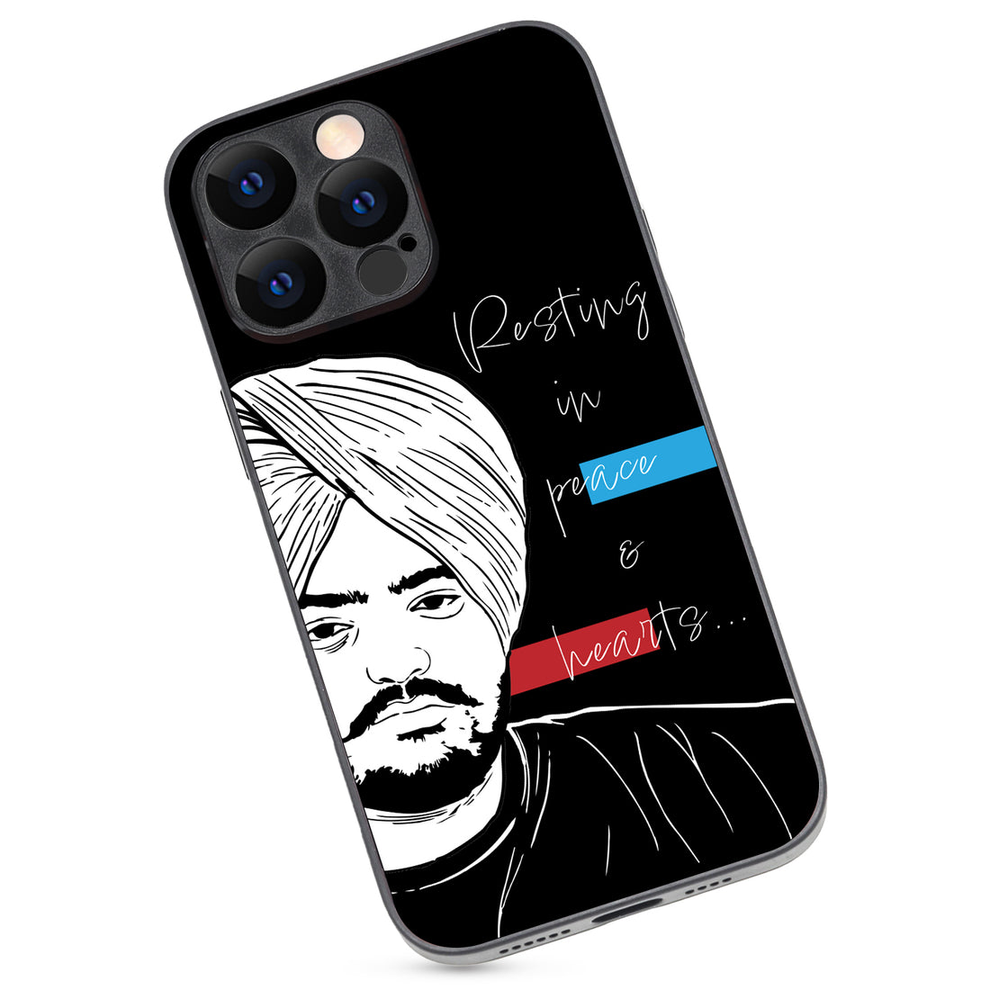 Peace &amp; Hearts Sidhu Moosewala iPhone 14 Pro Max Case