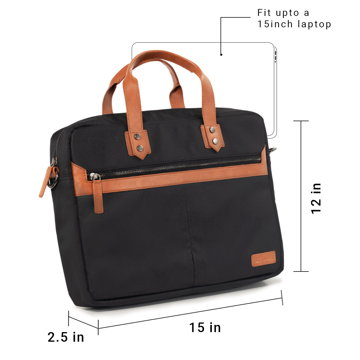 Black and Tan Office Messenger Bag