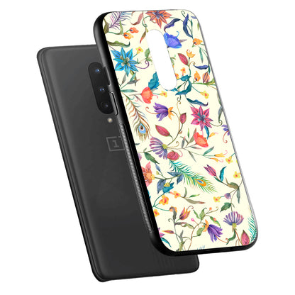 White Doodle Floral Oneplus 8 Back Case