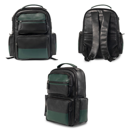 Bottle Green and Black Backpack