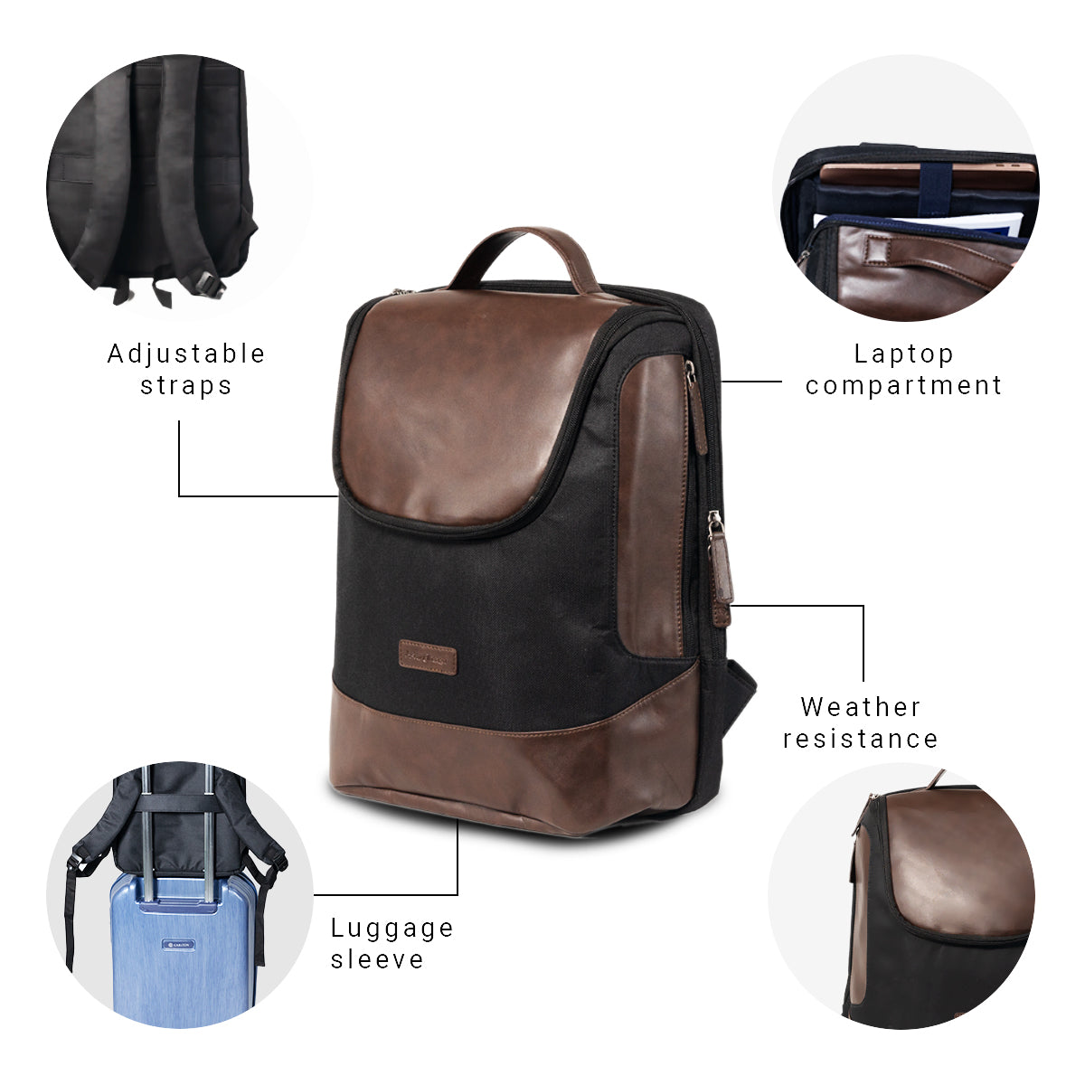 Black and Chocolate Brown Backpack