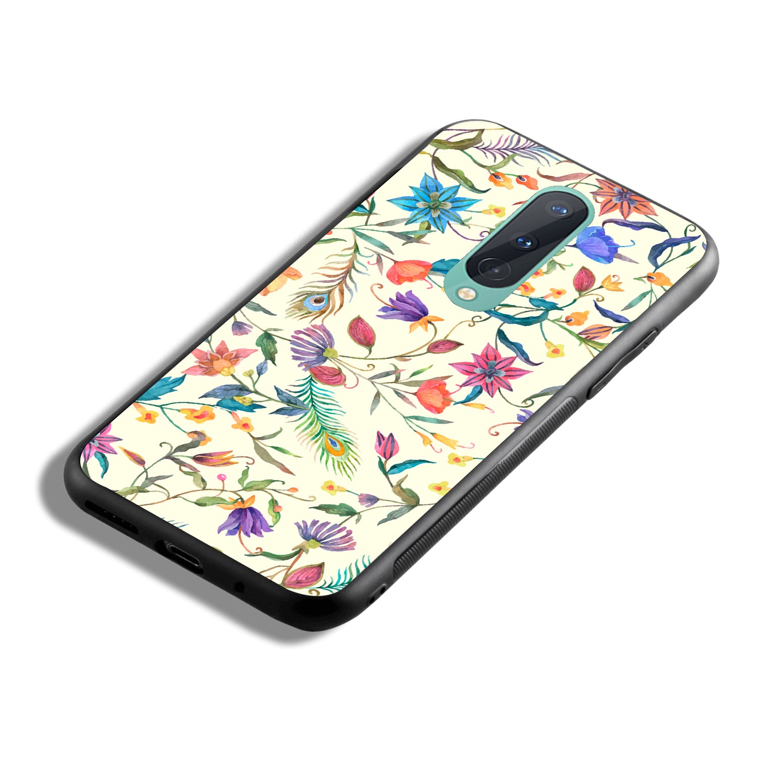 White Doodle Floral Oneplus 8 Back Case