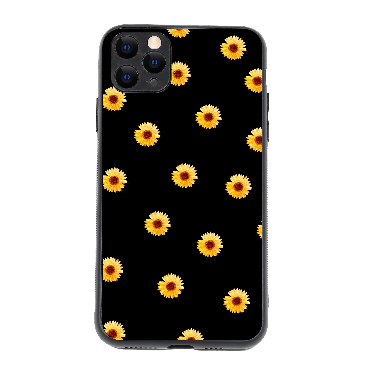 Yellow Sunflower Black Floral iPhone 11 Pro Max Case
