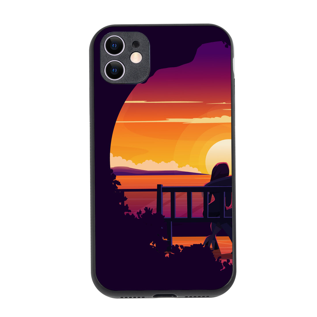 Sunset Date Girl Couple iPhone 11 Case