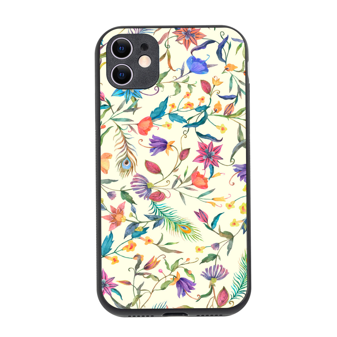 White Doodle Floral iPhone 11 Case