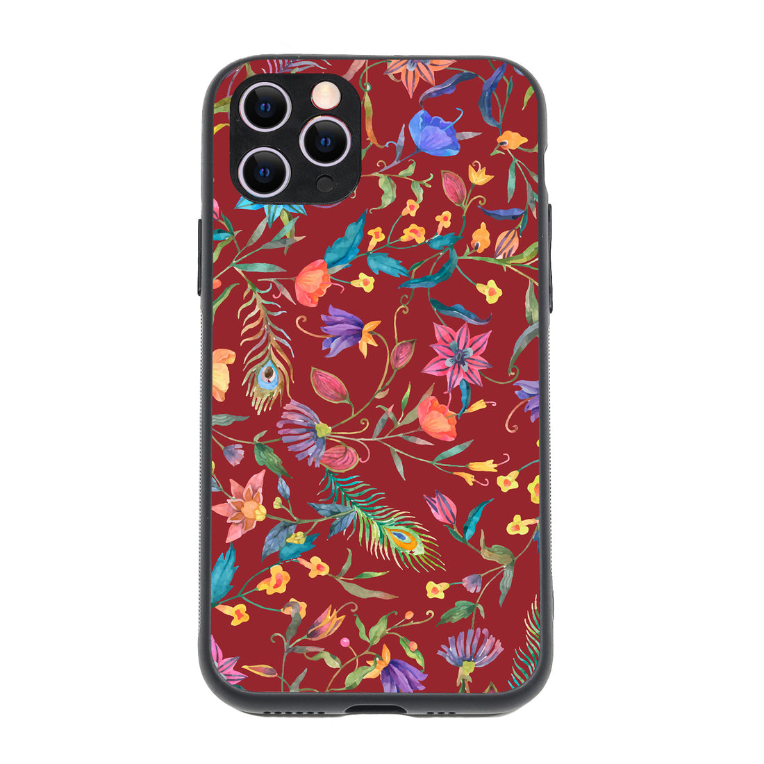 Red Doodle Floral iPhone 11 Pro Case