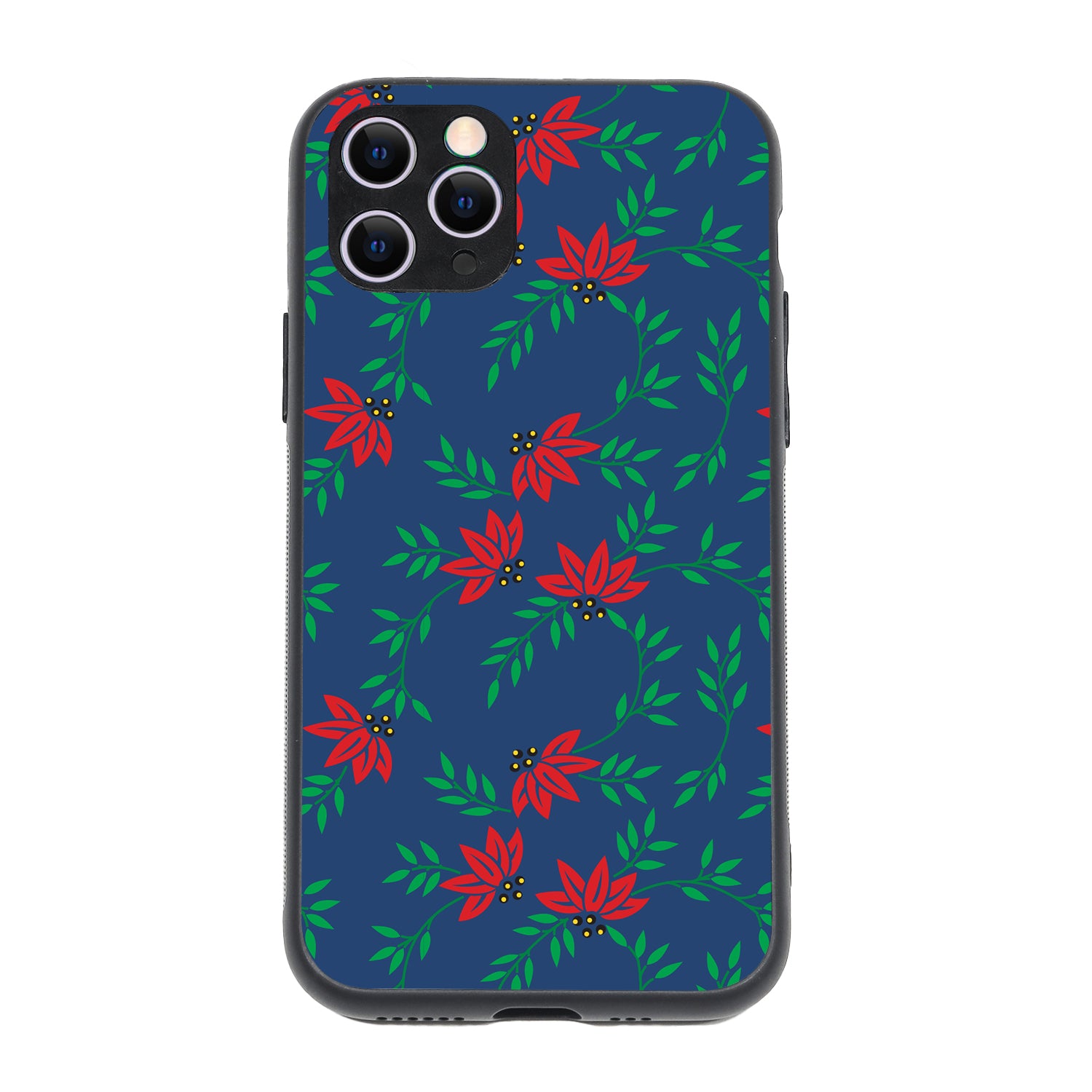 Red Green Leaves Floral iPhone 11 Pro Case