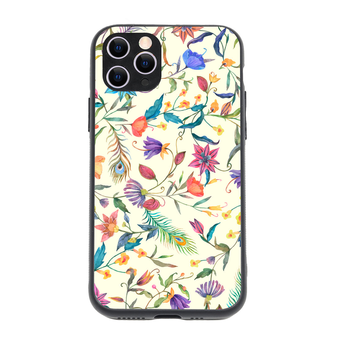 White Doodle Floral iPhone 11 Pro Case