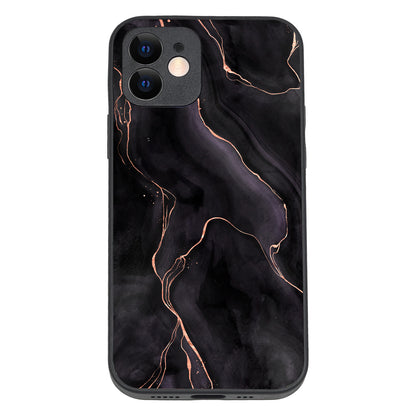 Black Pink Line Marble iPhone 12 Case