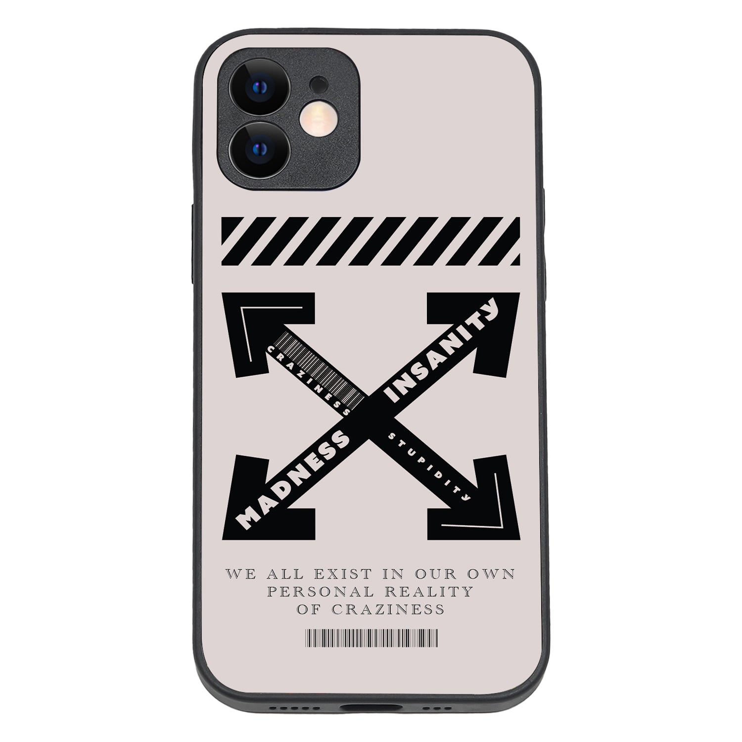 Black Madness Quote iPhone 12 Case