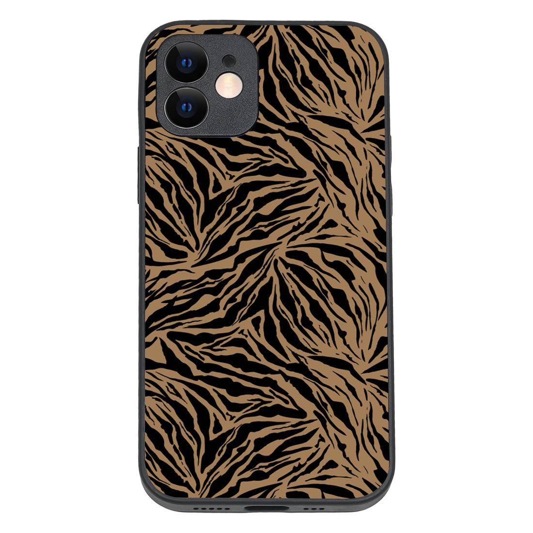 Black Strips Animal Print iPhone 12 Case
