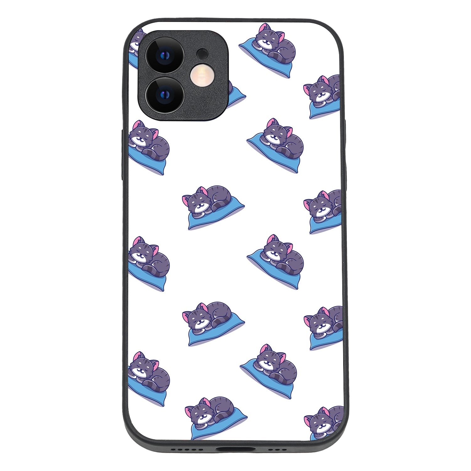 Sleeping Cat Cartoon iPhone 12 Case