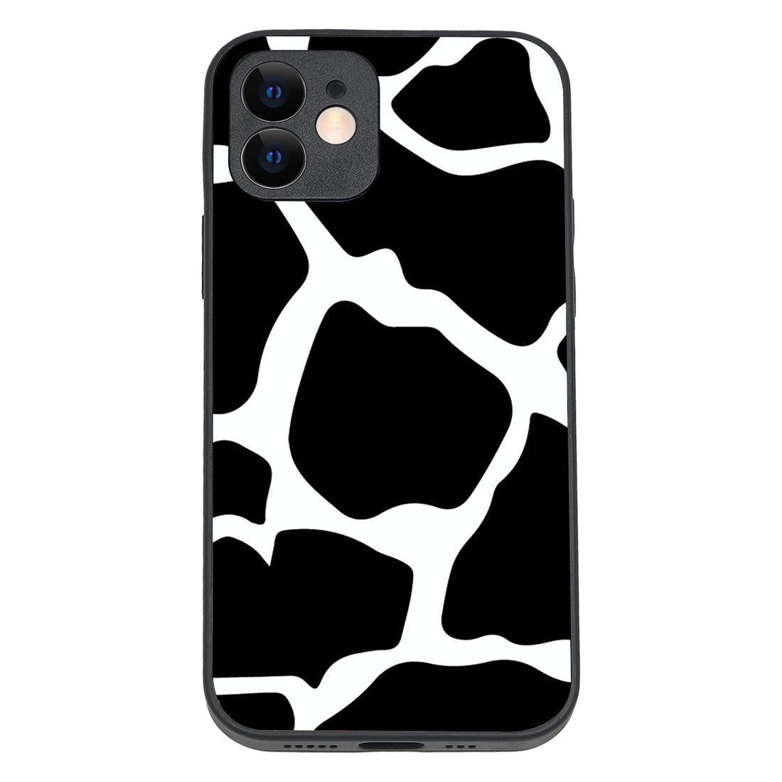 Black &amp; White Patch Design iPhone 12 Case