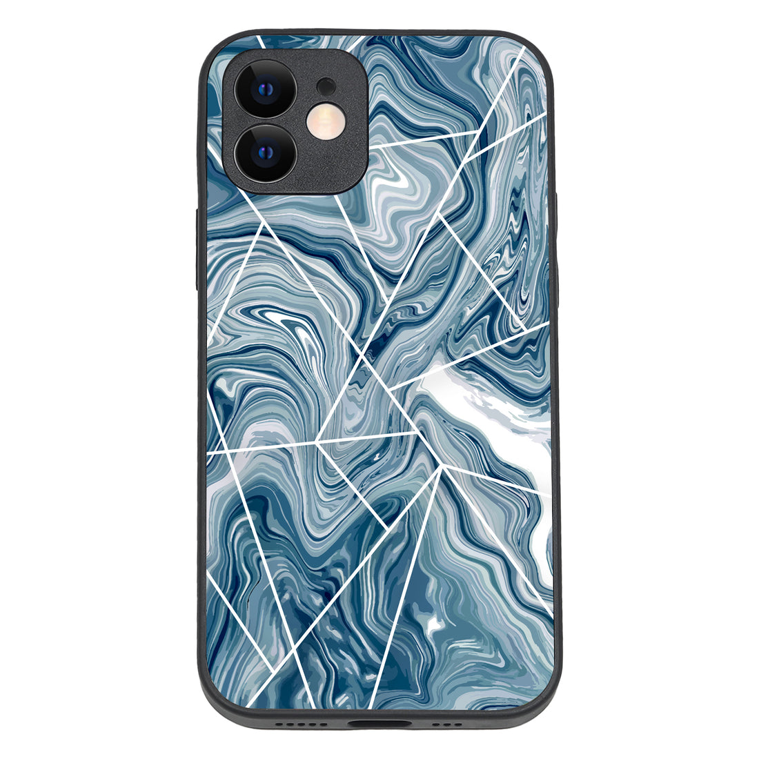 Blue Tile Marble iPhone 12 Case