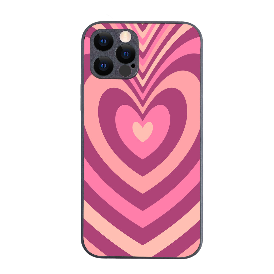 Pink Heart Optical Illusion iPhone 12 Pro Case