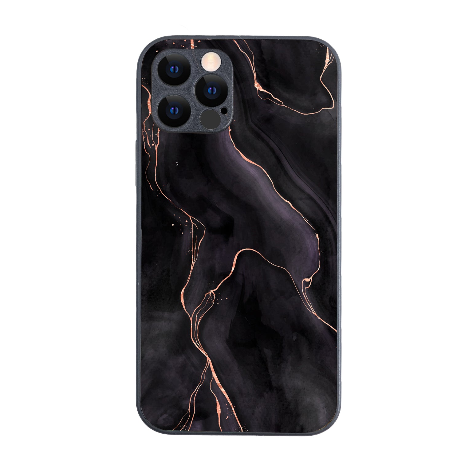 Black Pink Line Marble iPhone 12 Pro Case