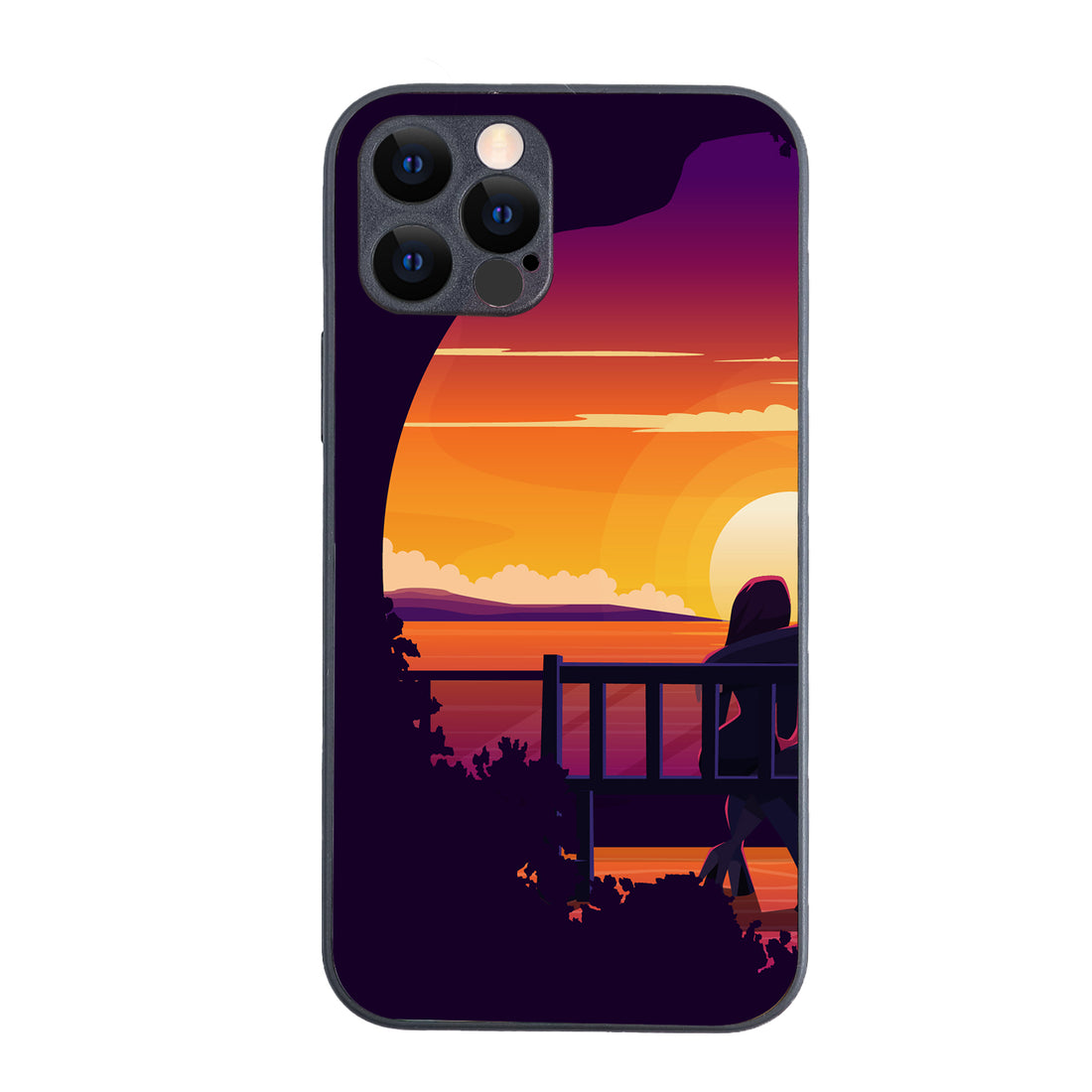 Sunset Date Girl Couple iPhone 12 Pro Case