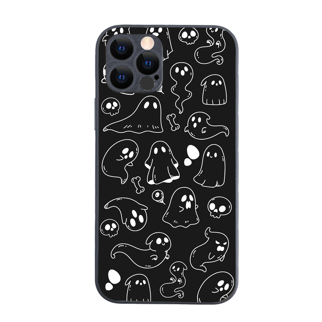 Black Ghost Doodle iPhone 12 Pro Case