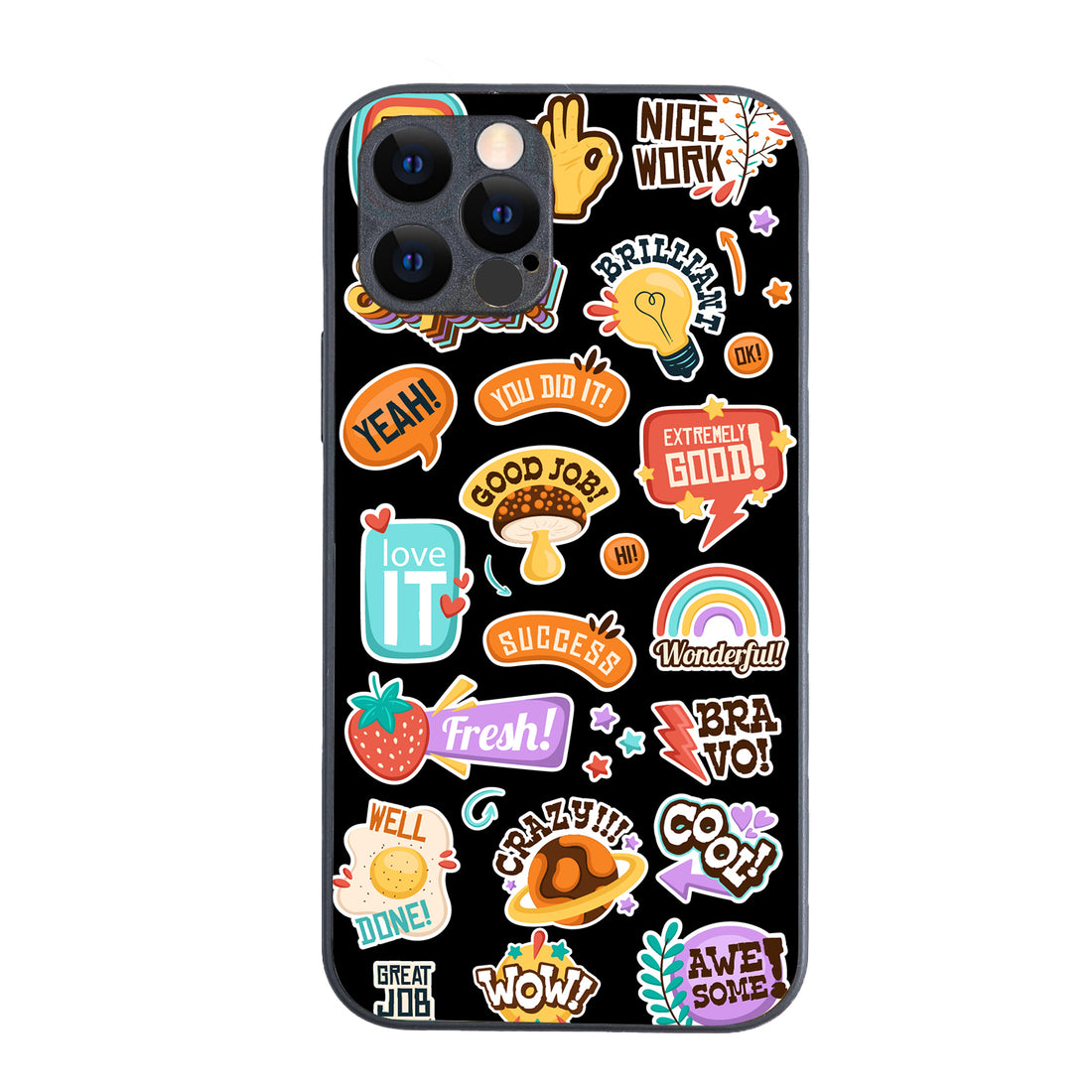 Black Doodle iPhone 12 Pro Case