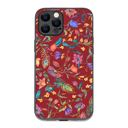Red Doodle Floral iPhone 12 Pro Max Case