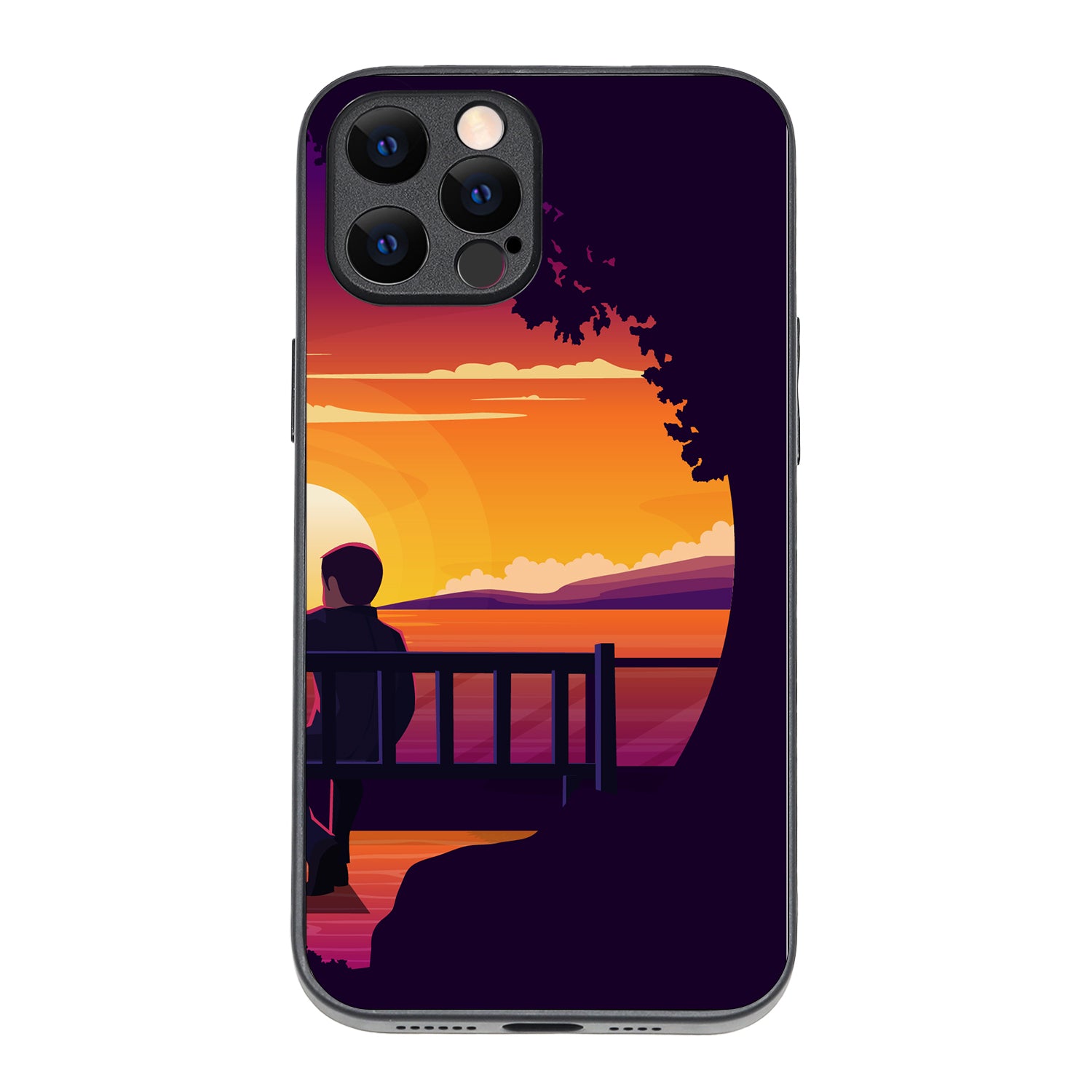 Sunset Date Boy Couple iPhone 12 Pro Max Case