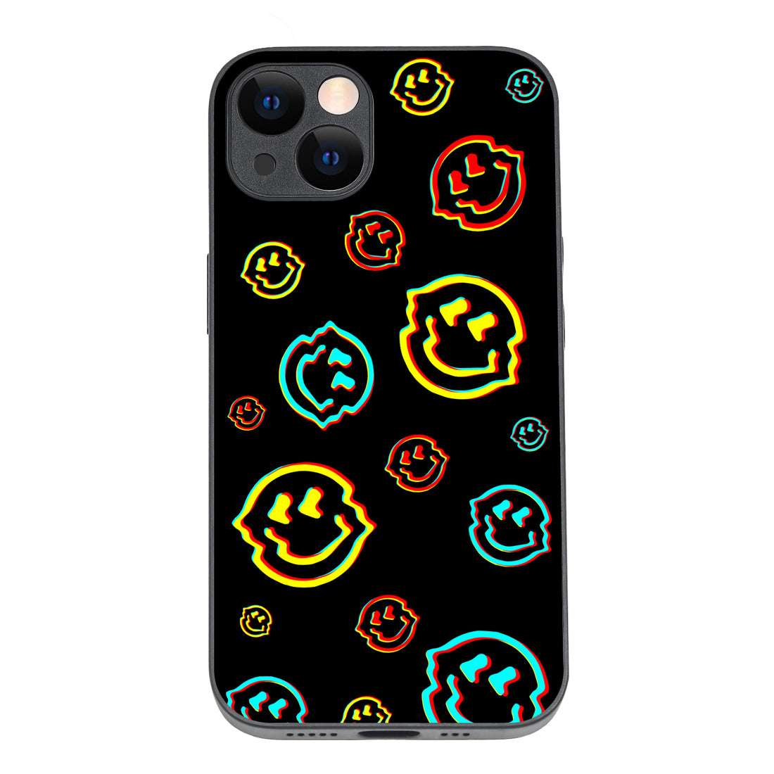 Black Smiley Doodle iPhone 13 Case