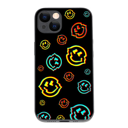 Black Smiley Doodle iPhone 13 Case