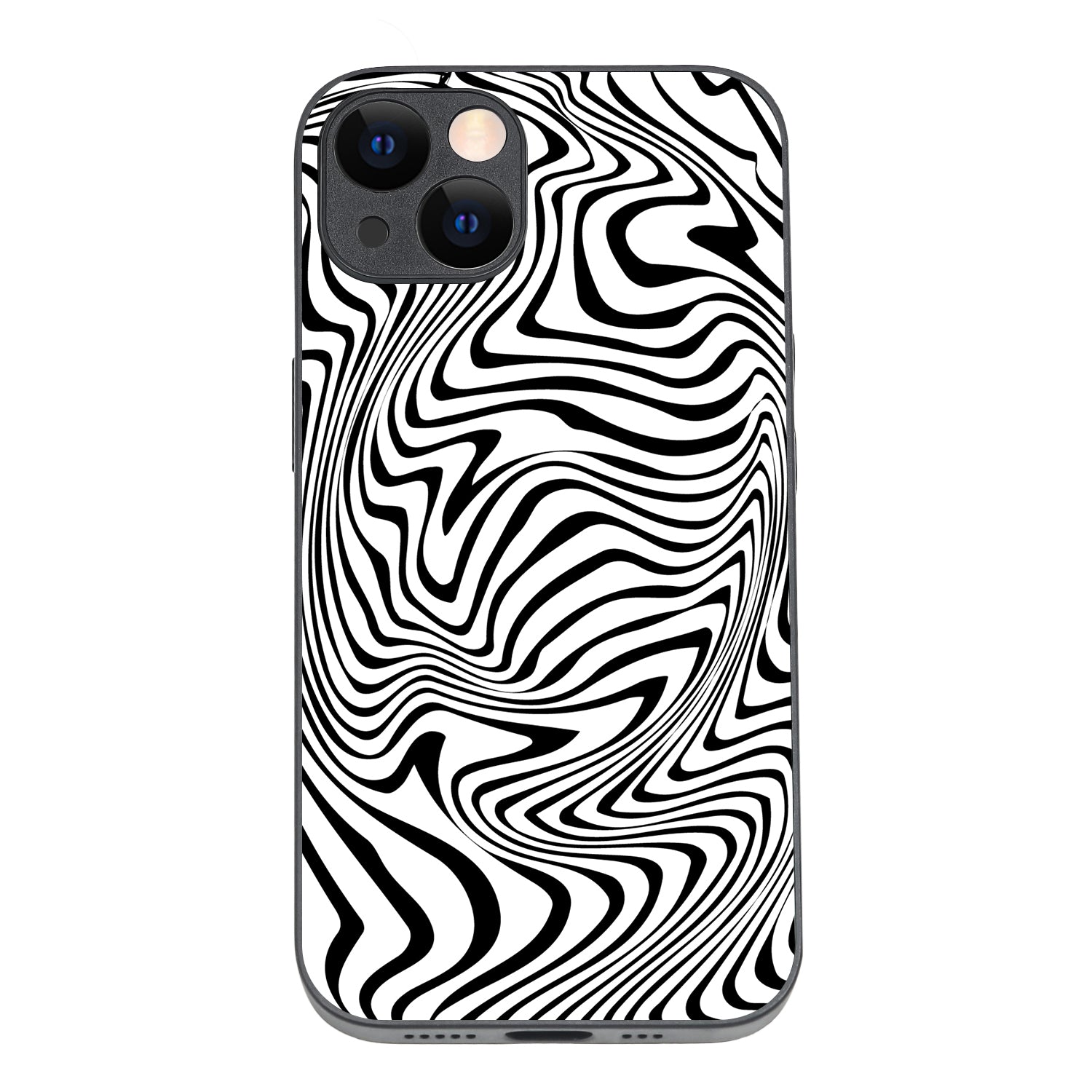 White Zig-Zag Optical Illusion iPhone 13 Case
