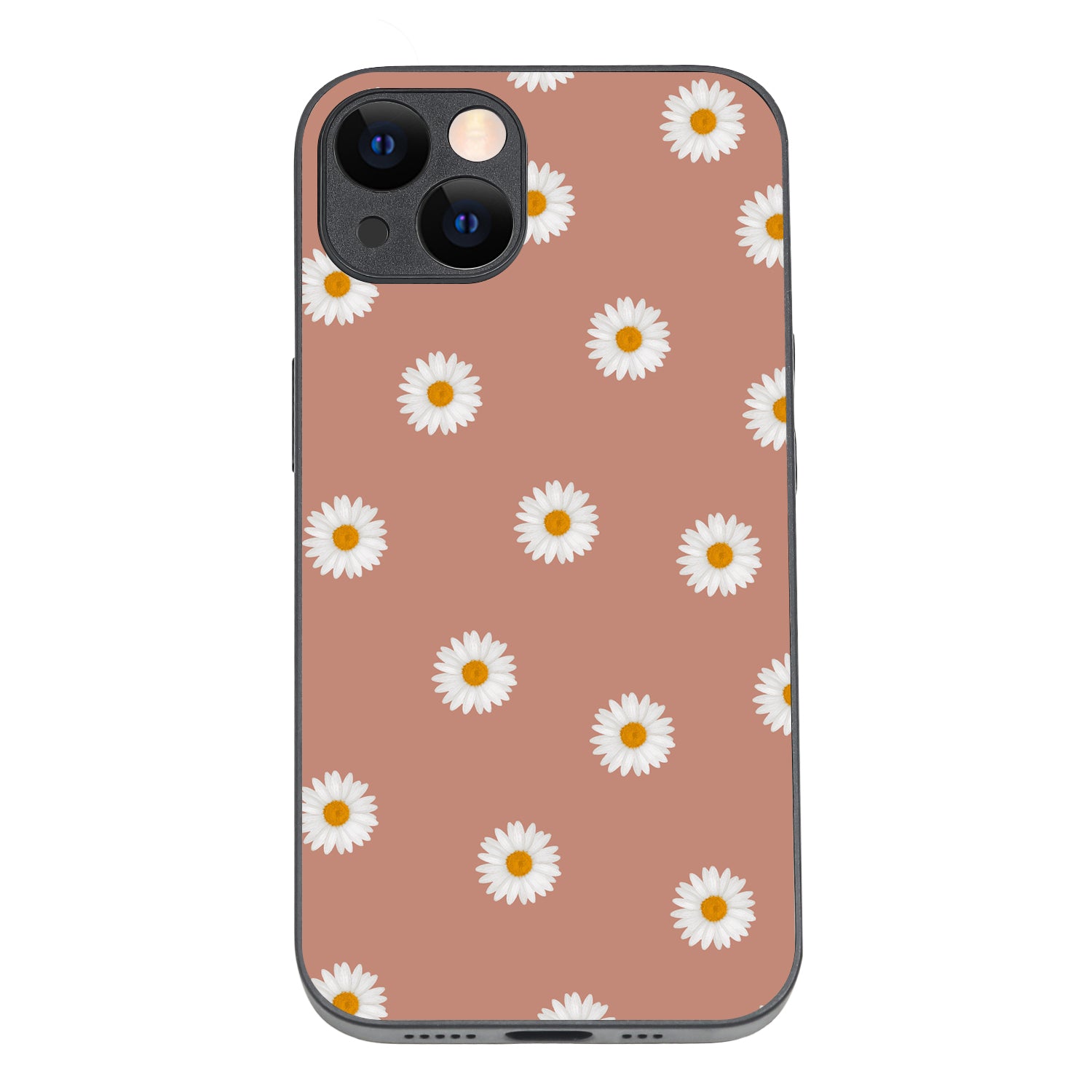 Peach Sunflower Black Floral iPhone 13 Case