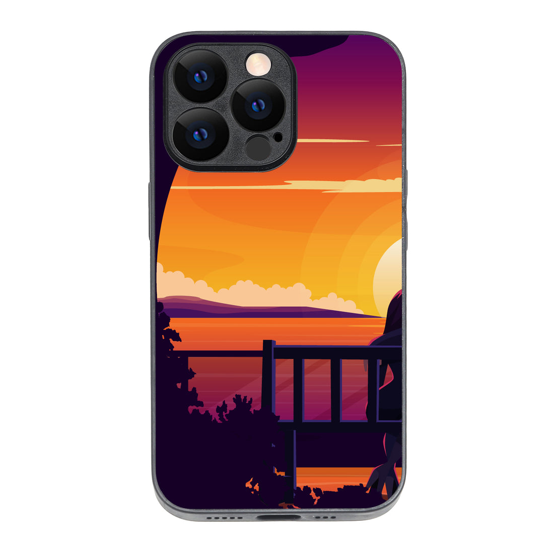 Sunset Date Girl Couple iPhone 13 Pro Case